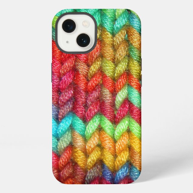 Coque iPhone Fils de Knitters colorés (Verso)