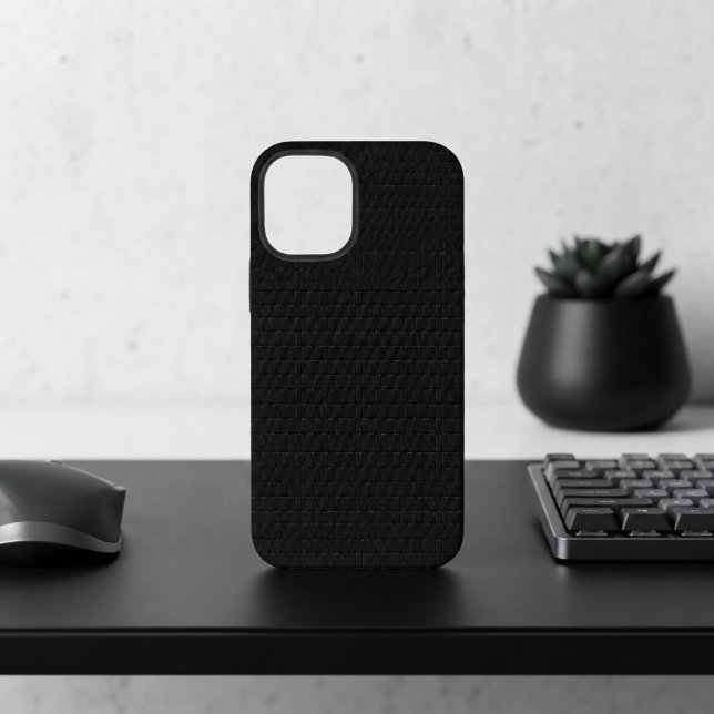Coque iPhone Finition Micro Tech Carbone Noir Stealth Élégante (Créateur téléchargé)