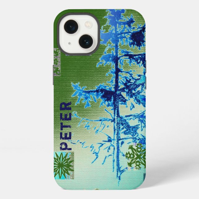 Coque iPhone Fir Tree & Snowflakes & Your Name Case-Mate iPhone (Verso)