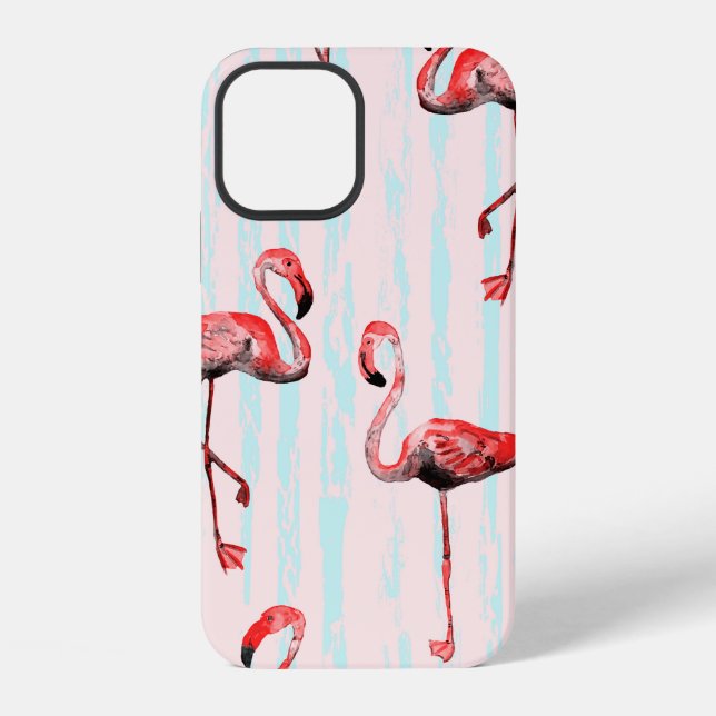 Coque iPhone Flamant rose motif transparent (Verso)