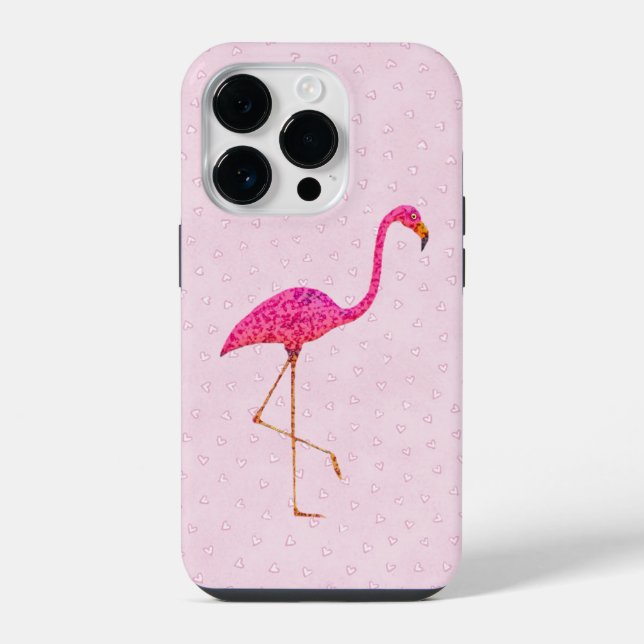 Coque iPhone Flamant rose rose (Verso)
