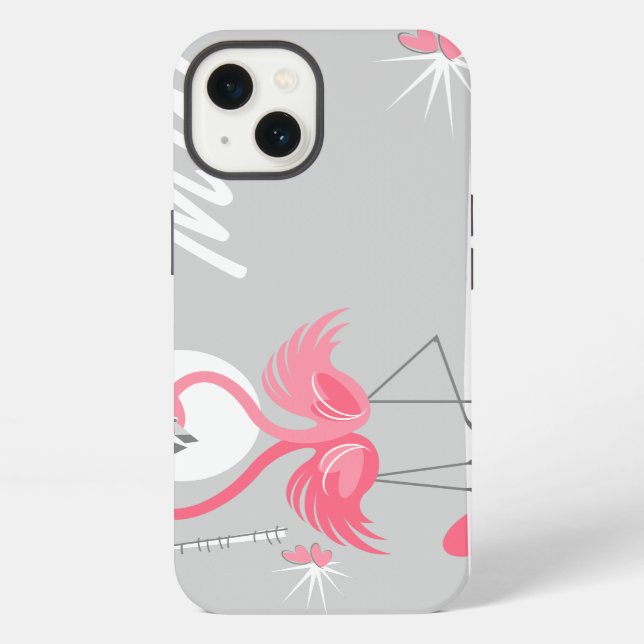 Coque iPhone Flamingo Love Side Monogram  IPad Mini horizontal (Verso)