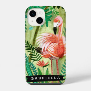 Coque Pour iPhone 14 Flamingo Tropiques Jungle Tropical   Étui Iphone 7