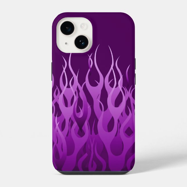 Coque iPhone Flammes de course violet cool (Verso)