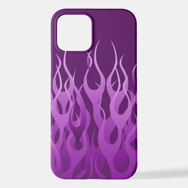 Coque iPhone Flammes de course violet cool (Verso)