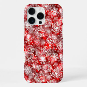 Coque iPhone 16 Pro Max Flammes de neige sur rouge