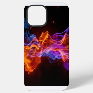 Coque iPhone 12 Pro Max Flammes multicolores colorées (tous les téléphones