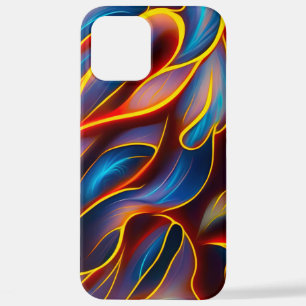 Coque iPhone 12 Pro Max Flammes rouges bleues Abstraites