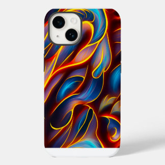 Coque Pour iPhone 14 Flammes rouges bleues Abstraites