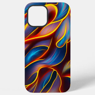 Coque iPhone 12 Pro Max Flammes rouges bleues Abstraites