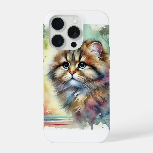 Coque iPhone Flat Headed Cat 101024AREF119 - Watercolor (Verso)