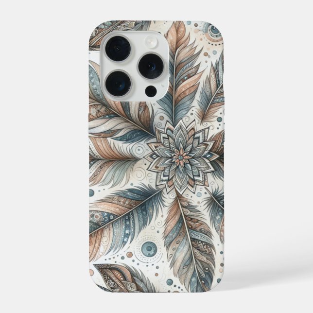 Coque iPhone Fleur à Plumes (Verso)