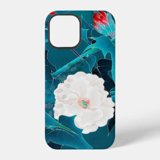 Coque iPhone 12 Fleur blanche, design japonais