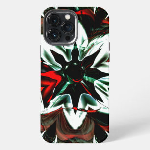 Etui iPhone 13 Pro Max Fleur blanche entourée de tons sombres et brillant