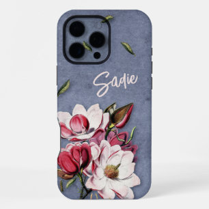 Coque iPhone 16 Pro Max Fleur Bleu Denim Monogrammé