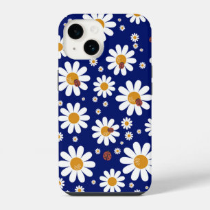 Coque Pour iPhone 14 Fleur bleu marguerite iPhone 14 Coque-Mate