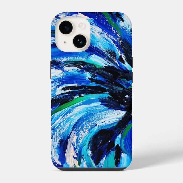 Coque iPhone Fleur bleue (Verso)