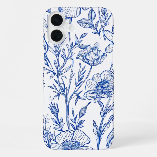 Coque iPhone Fleur Bleue (Verso)