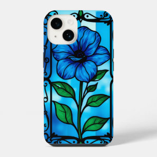 Coque Pour iPhone 14 Fleur bleue vibrante