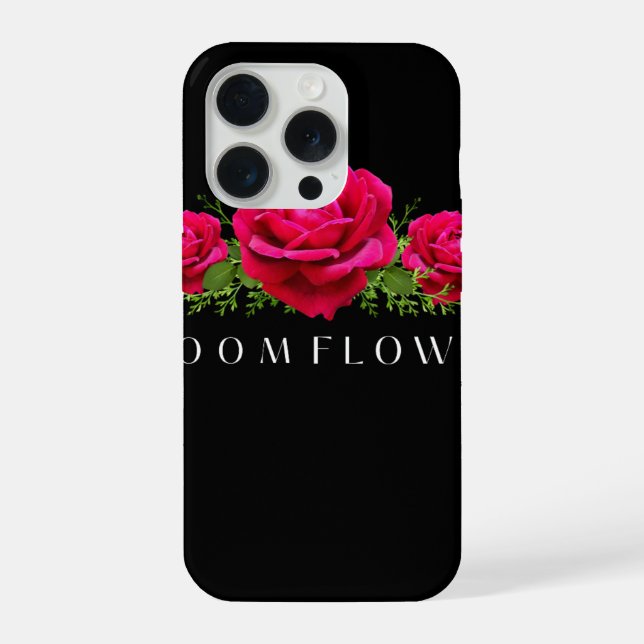 Coque iPhone Fleur Bloom Roses Rose Chaud Élégant Esthétique  (Verso)