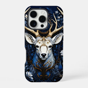 Coque iPhone 16 Pro Fleur céleste de minuit Gothique Cerf