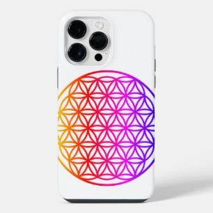 Coque Pour Pour iPhone 14 Pro Max Fleur colorée de la vie, géométrie effrayée