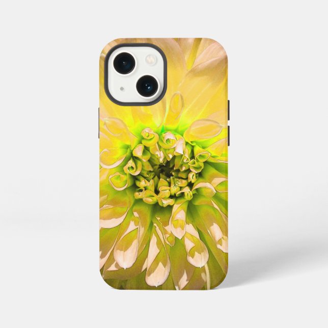 Coque iPhone Fleur Dahlia Jaune (Verso)