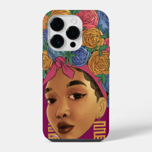 Coque Pour iPhone 14 Plus Fleur dans les cheveux fille afro-américaine