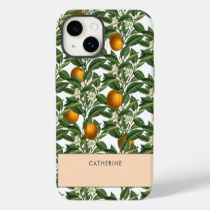 Coque Pour iPhone 14 Fleur de citrus orange vintage moderne