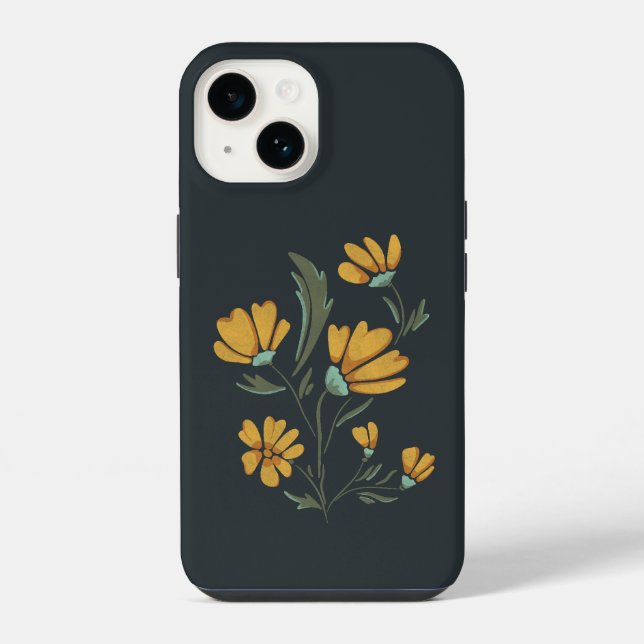 Coque iPhone Fleur de Cosmos Jaune Beauté simple (Verso)