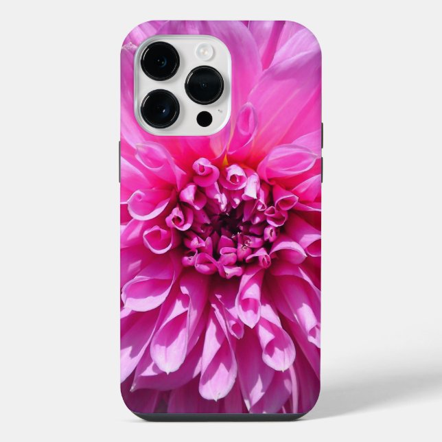 Coque iPhone Fleur de dahlia rose violet (Verso)