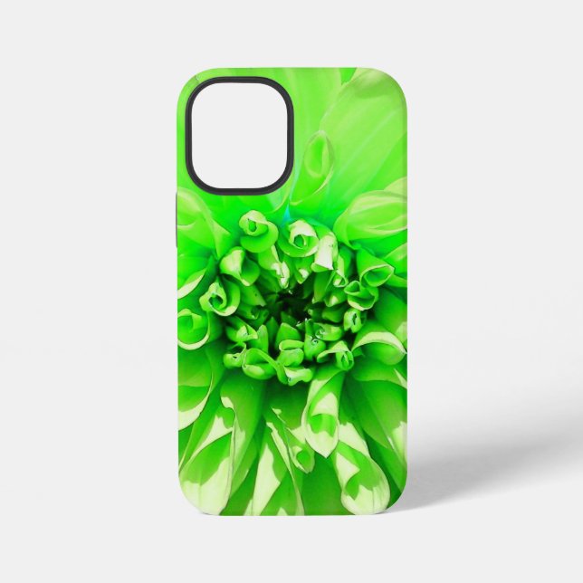 Coque iPhone Fleur de Dahlia verte (Verso)