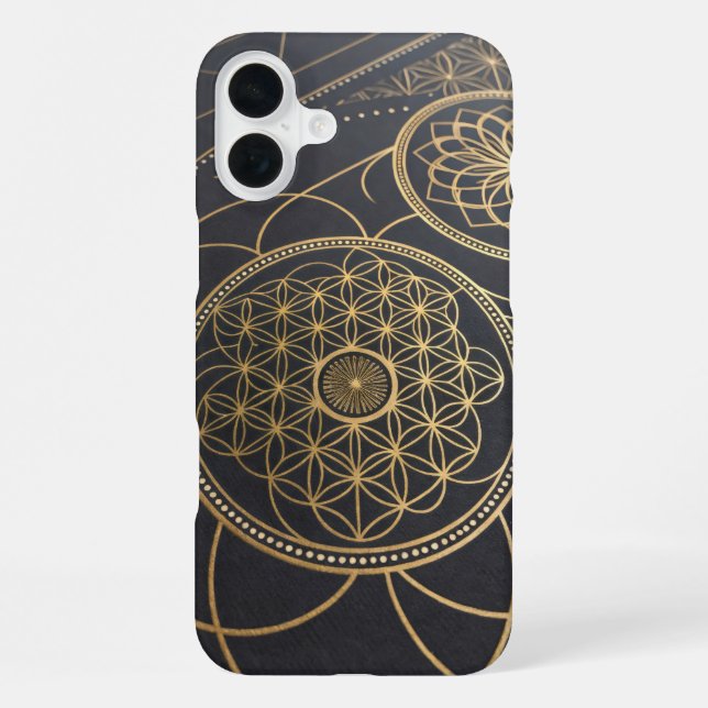 Coque iPhone Fleur de la vie Mystère spirale (Verso)
