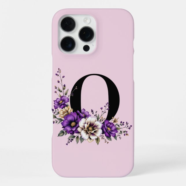 Coque iPhone Fleur de Lavande : Initiale Monogrammée 'O'  (Verso)