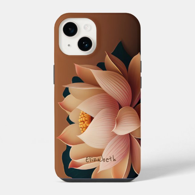 Coque iPhone Fleur de lotus chic élégante (Verso)