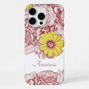 Coque iPhone 16 Pro Max Fleur de marguerite jaune personnalisée avec motif