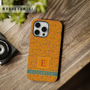 Coque iPhone 15 Pro Max Fleur de oiseau rose orange jaune floral personnal
