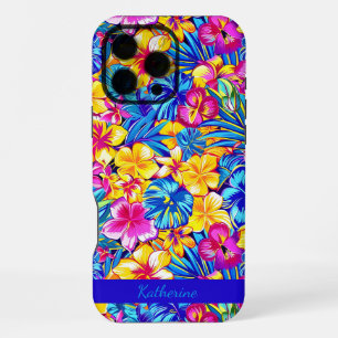 Coque iPhone 16 Pro Max Fleur de palmier tropicale hawaïenne colorée