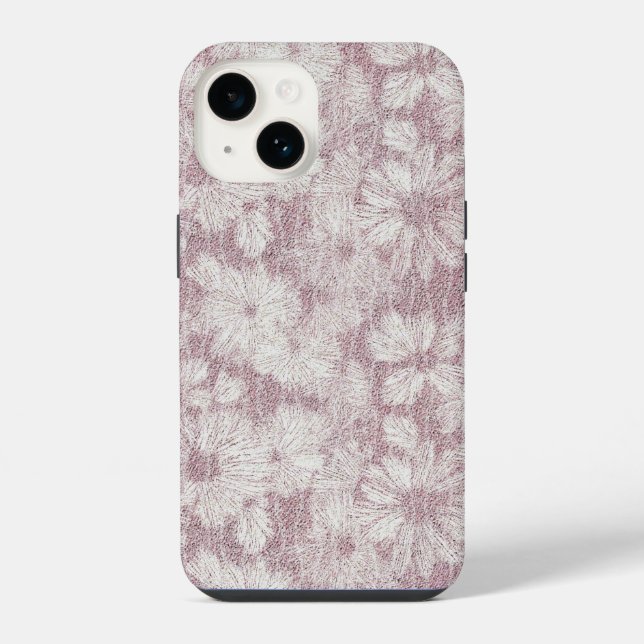 Coque iPhone Fleur de Pâquerette Velouté Rose Poussiéreuse (Verso)