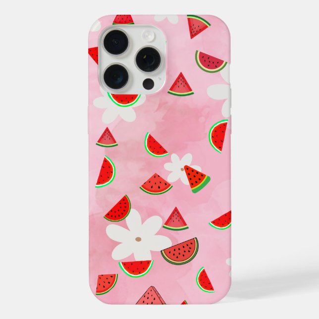 Coque iPhone Fleur de pastèque - Fun Summer Floral Patch" (Verso)