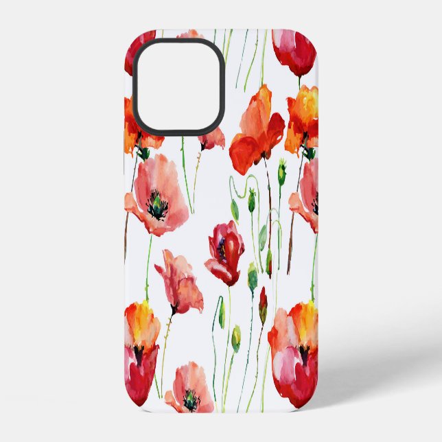 Coque iPhone Fleur de pavot : Arrière-plan simple et transparen (Verso)