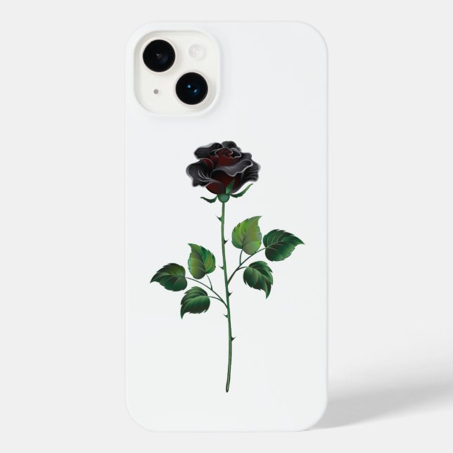 Coque iPhone Fleur de rose noire (Verso)