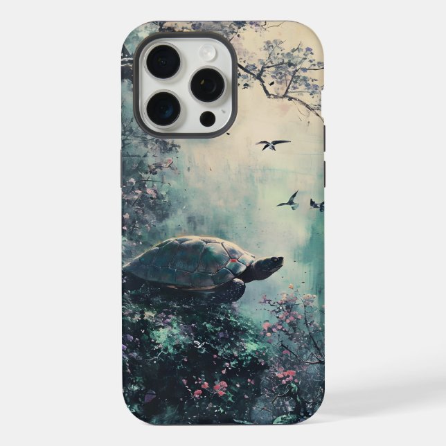 Coque iPhone Fleur de sérénité de tortue (Verso)