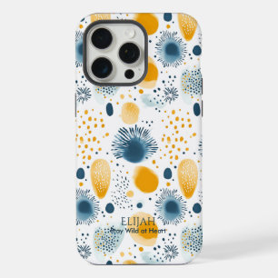 Coque iPhone 15 Pro Max Fleur d'océan abstrait - Mer en bleu marine et mou