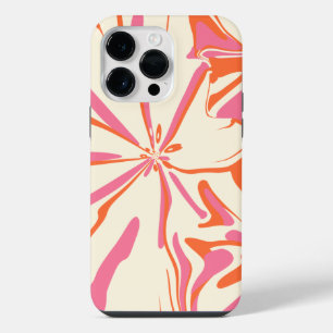 Coque Pour Pour iPhone 14 Pro Max Fleur Fantaisie - Rose, Orange et Crème