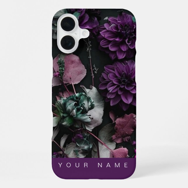 Coque iPhone Fleur foncée violette (Verso)
