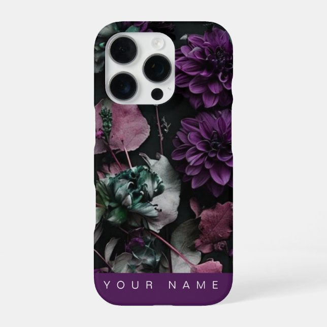 Coque iPhone Fleur foncée violette (Verso)