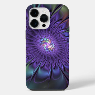 Coque Pour Pour iPhone 14 Pro Max Fleur fractale Abstraite moderne et colorée tendan