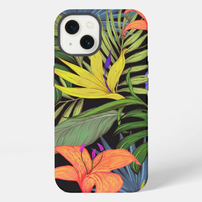 Coque iPhone Fleur graphique aloha d'Hawaï tropical (Verso)