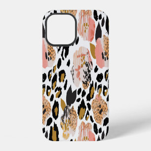 Coque iPhone 12 Fleur, impression animale, motif sans couture.